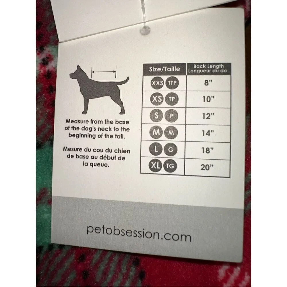 Pet Posse Flannel Dog Romper Size Medium 14”